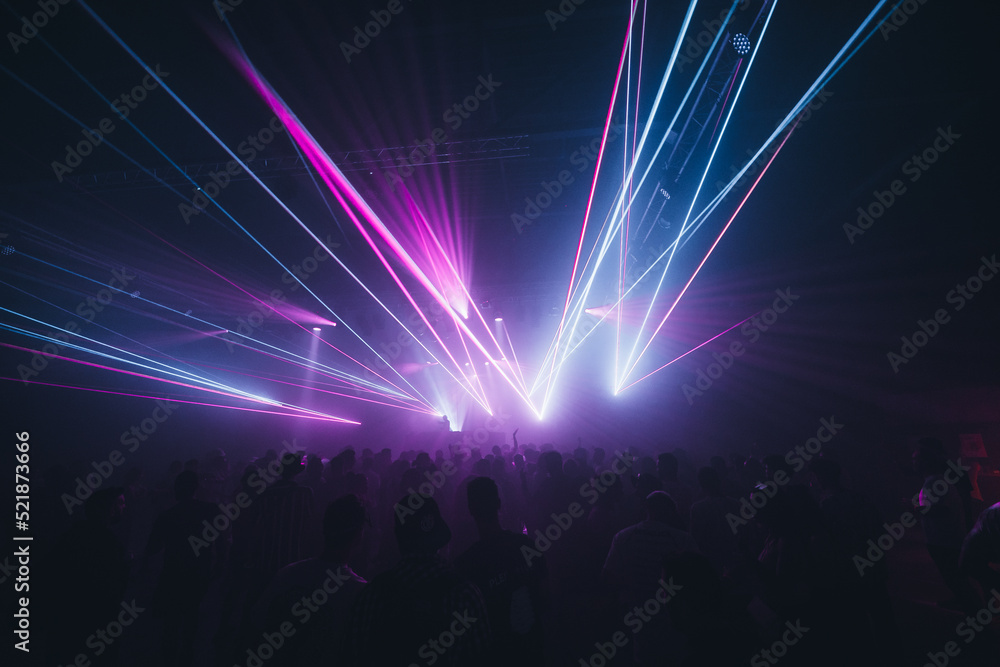 Show laser electronic music party - obrazy, fototapety, plakaty 