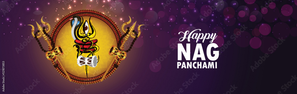 Illustration of nag panchami celebration background - obrazy, fototapety, plakaty 