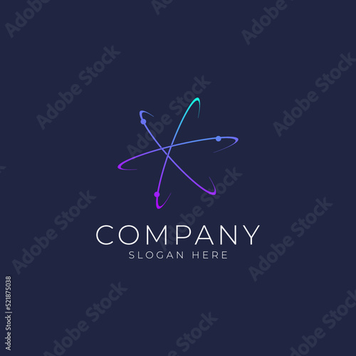 atom logo icon modern minimal design vector image