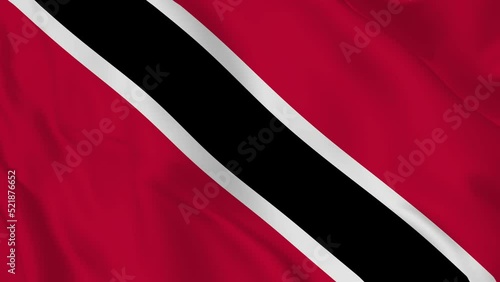 Republic of Trinidad and Tobago realistic waving flag. smooth seamless loop 4k video photo