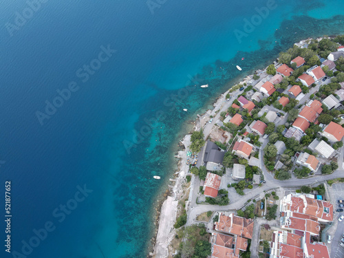 Scenic view to Karlobag small town on Adriatic sea in Croatia photo