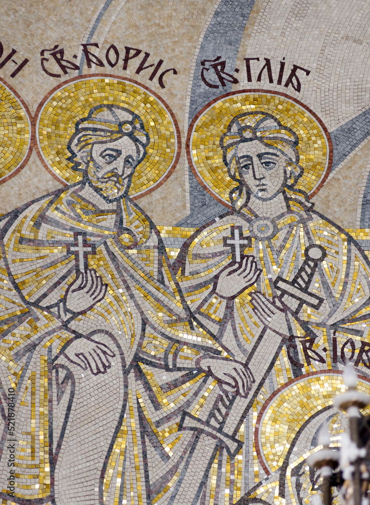 Mosaic icon of the Holy Martyrs Boris and Gleb