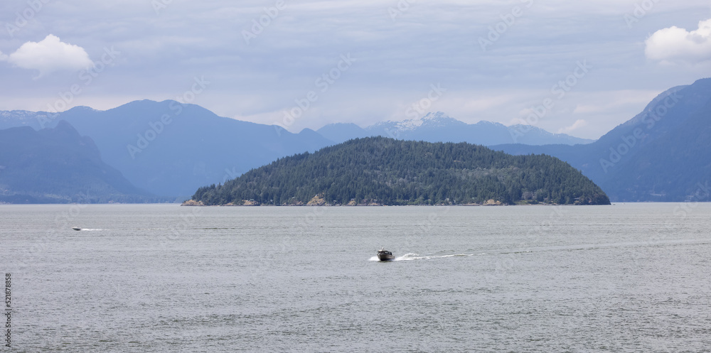 Howe Sound, Islands and Canadian Mountain Landscape Background. Taken near West Vancouver, British Columbia, Canada. Howe Sound, Islands and Canadian Mountain Landscape Background. Taken near West Vancouver, British Columbia, Canada.