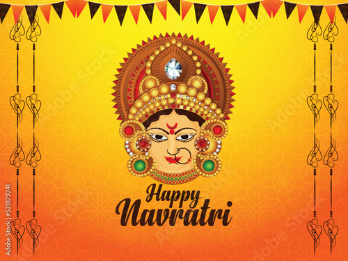 Indian festival happy navratri celebration greeting card