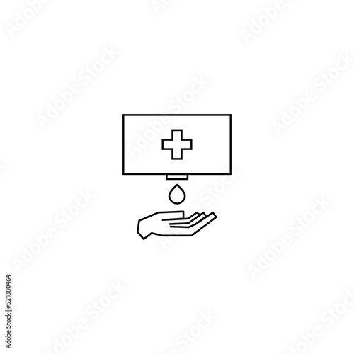 Antiseptic on hands dripping sign illustration
