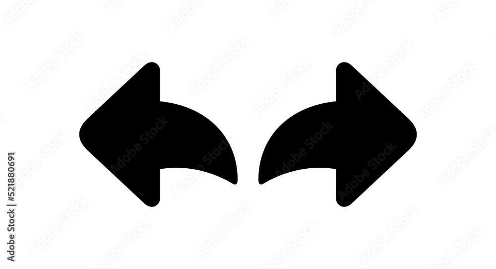 Arrow icon. Denoting forward, share or reply to a message or news item. Isolated vector illustration on a white background. Arrow icon. Denoting forward, share or reply to a message or news item. Isolated vector illustration on a white background.
