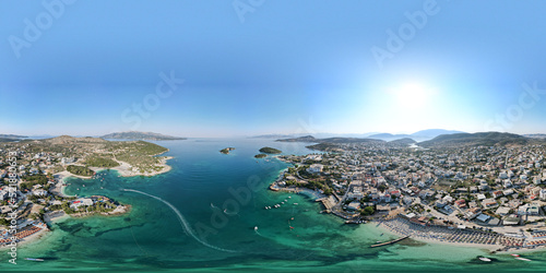 beach in Ksamil, a seaside village in southern Albania and part of the Albanian Riviera. photo