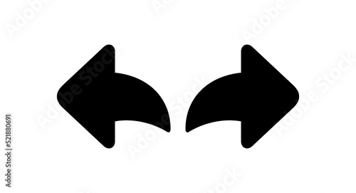Arrow icon. Denoting forward, share or reply to a message or news item. Isolated vector illustration on a white background.