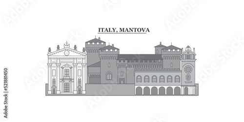 Italy, Mantova city skyline isolated vector illustration, icons photo