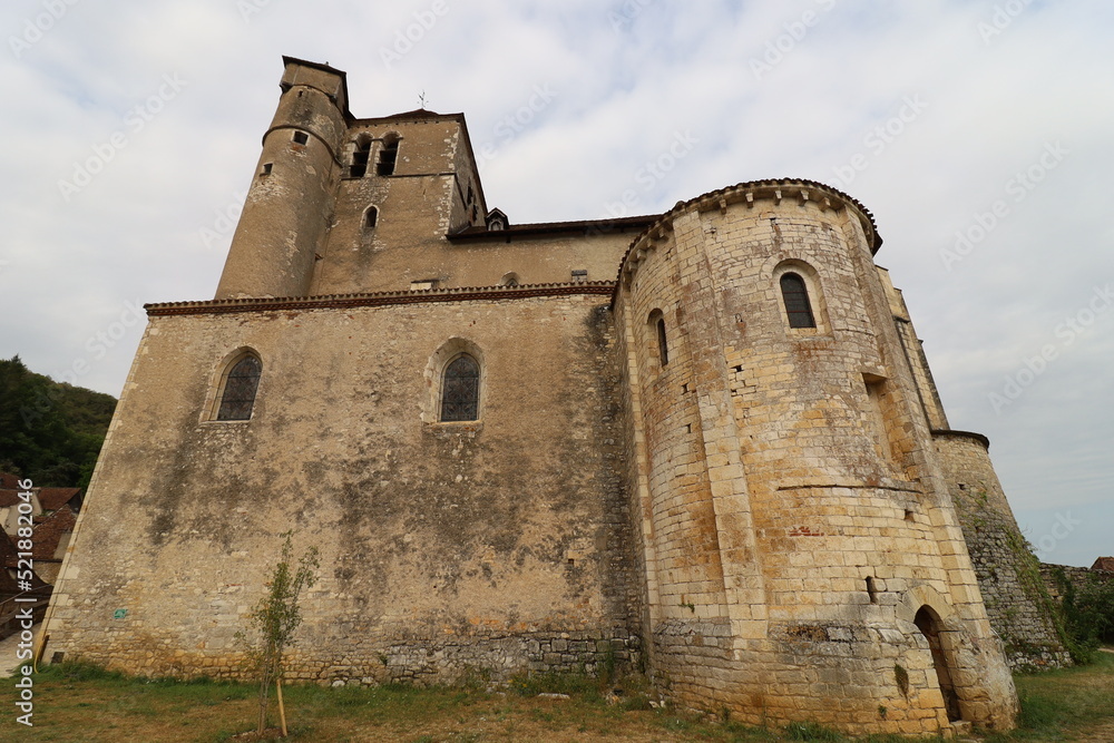 L'église Saint Cirq et Sainte Juliette, village de Saint Cirq Lapopie, département du Lot, France
