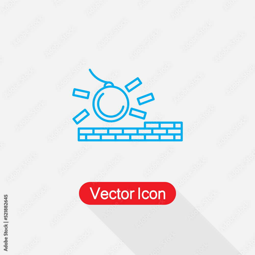 Demolition linear Icon, Outline Demolition Logo Vector Illustration Eps10 Demolition linear Icon, Outline Demolition Logo Vector Illustration Eps10