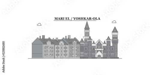 Russia, Yoshkar Ola city skyline isolated vector illustration, icons photo