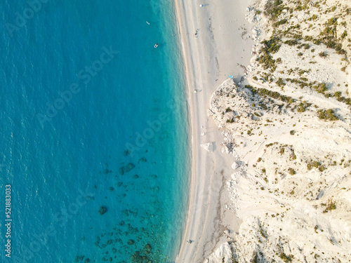 Mylos beach, Lefkada - Greece. Aerial view