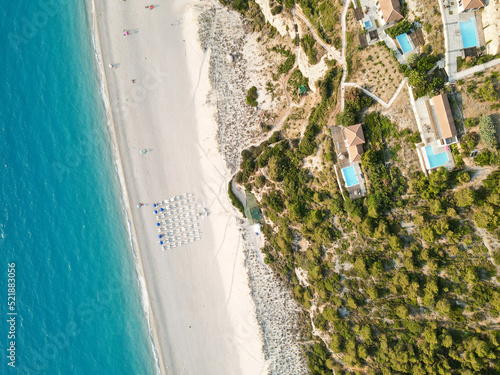 Mylos beach  Lefkada - Greece. Aerial view
