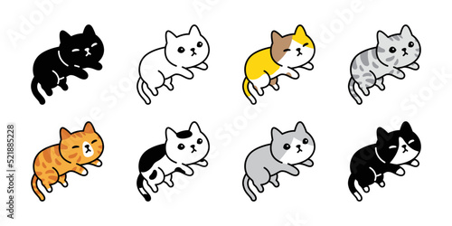 Fototapeta Naklejka Na Ścianę i Meble -  cat vector icon calico kitten cartoon character breed logo symbol illustration doodle isolated clip art design