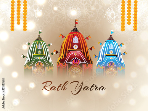 Vector illustration festival Ratha yatra of lord jagannath balabhadra