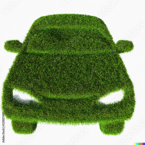 Environmentally friendly car concept, car made out of grass