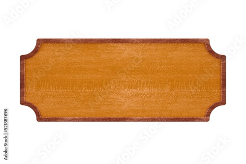 Obraz na plátne Rectangular empty, blank wood sign, board or plaque with dark wood frame and bev