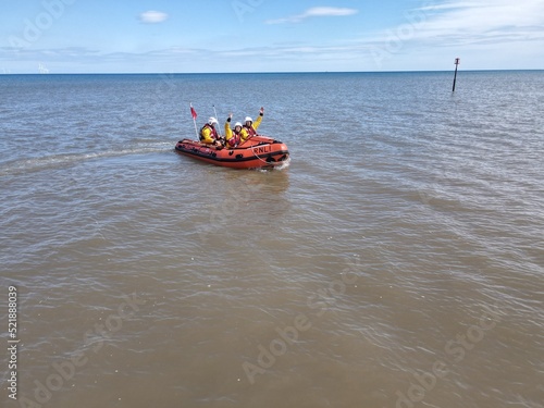 RNLI Withernsea Lifeboat on manoeuvres in the North Sea