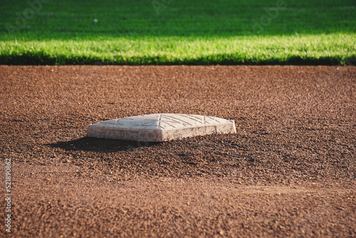 Second base bag on baseball field #521890862