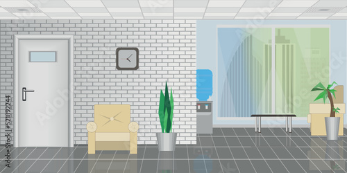 background in the form of an interior office or waiting room, retsepshin.