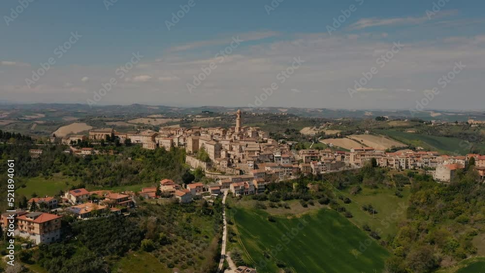 Unsurpassed View Of Hill With Houses In Italy.