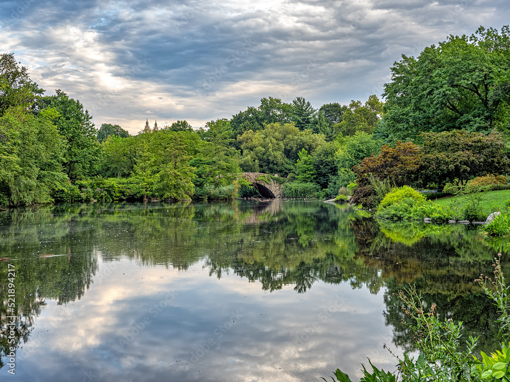 Gapstow Bridge in Central Park, summer,morning