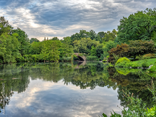 Gapstow Bridge in Central Park  summer morning