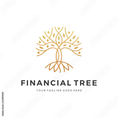 golden tree logo for financial company