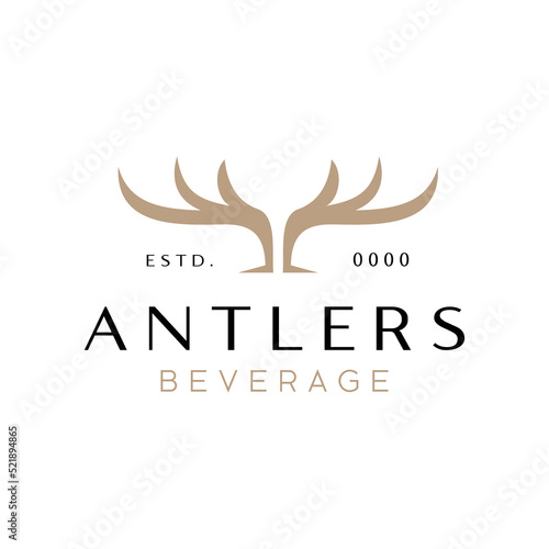 Deer antler logo and glass hidden message for beverage company