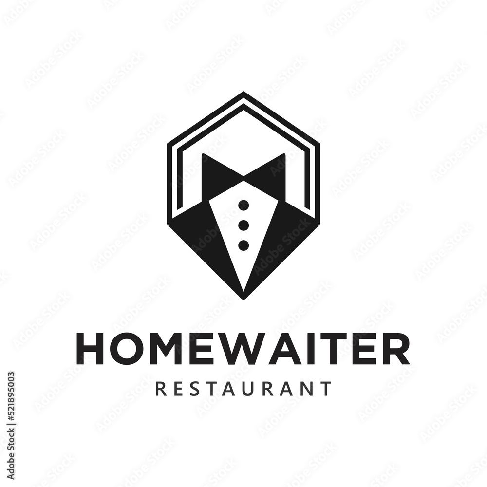Fototapeta premium Waiter Logo Vector Art, Icons, and Graphics for business company