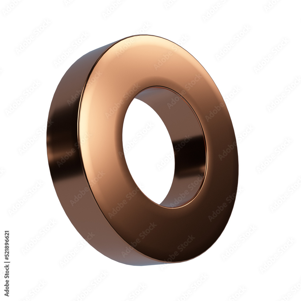 3d render realistic primitive. Glossy metal copper geometric shape. 3d render realistic primitive. Glossy metal copper geometric shape.