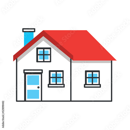 house with red roof