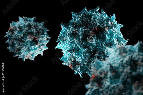 Polio virus medical illustration, poliovirus disease photo