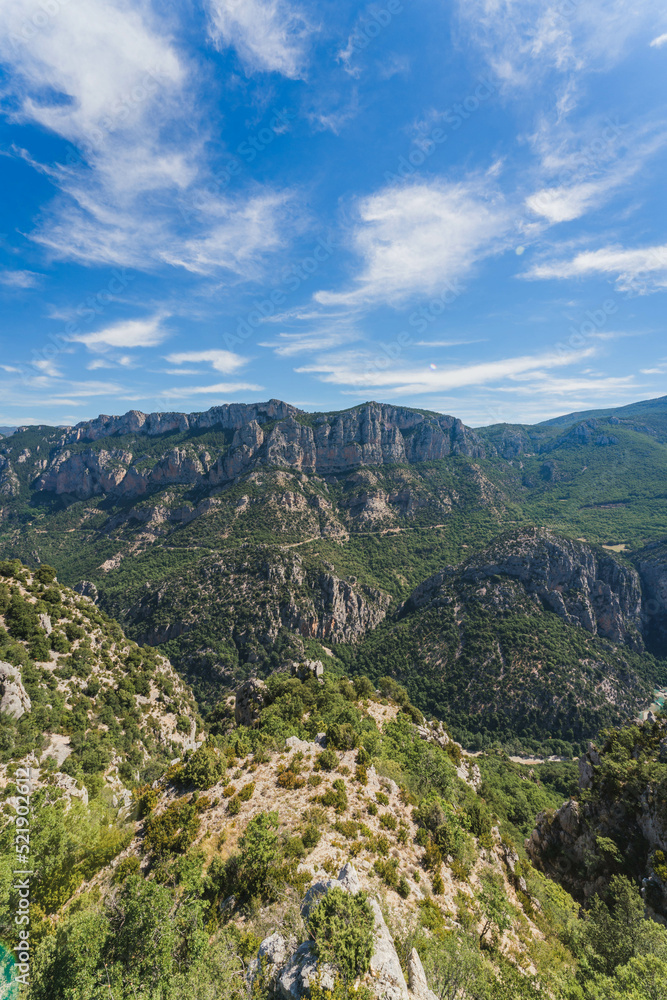 Beautiful natural landscapes in the Verdon Gorge and Lake of Sainte-Croix in Provence, France