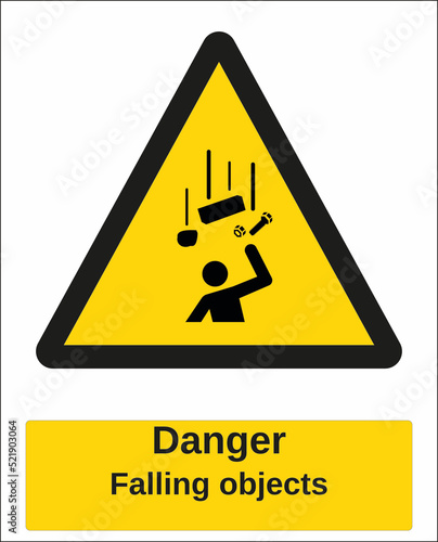 hazard warning sign falling object