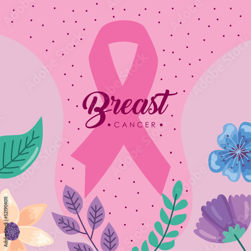 breast cancer lettering poster © Gstudio