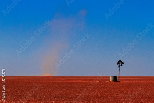 Whirlwind of dust in the Australian Outback