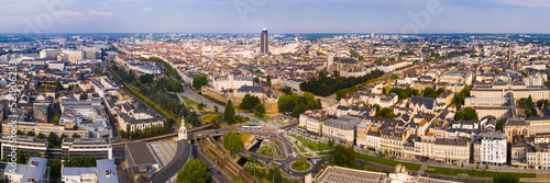 General panoramic view of modern Nantes cityscape on summer day, France.. © JackF
