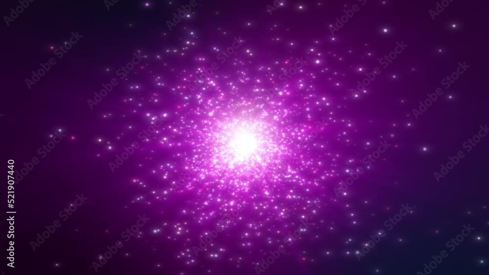 Pink purple dust particles explosion, Light ray beam effect. Pink purple dust particles explosion, Light ray beam effect.