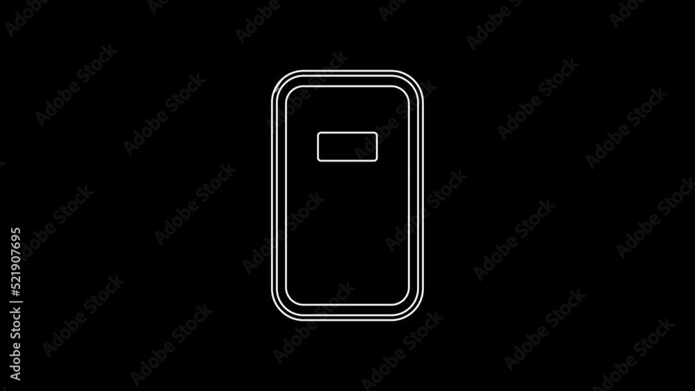 White line Police assault shield icon isolated on black background. 4K Video motion graphic animation White line Police assault shield icon isolated on black background. 4K Video motion graphic animation