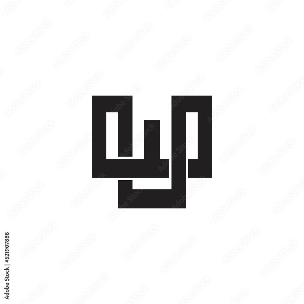 letter wu linked simple geometric logo vector letter wu linked simple geometric logo vector
