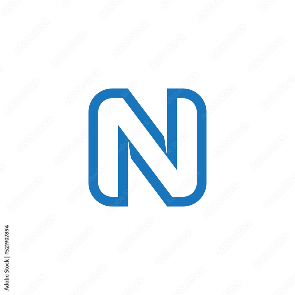 letter n outline simple geometric motion logo vector letter n outline simple geometric motion logo vector