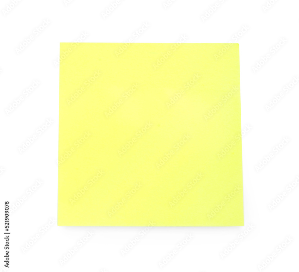 Blank yellow sticky note isolated on white. Space for text Blank yellow sticky note isolated on white. Space for text