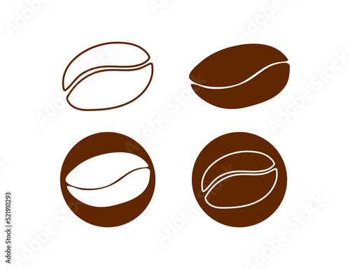 Set of coffee beans icon illustration