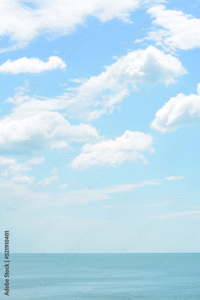 Beautiful view of sea under blue sky on cloudy day Beautiful view of sea under blue sky on cloudy day