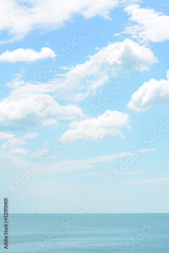 Beautiful view of sea under blue sky on cloudy day