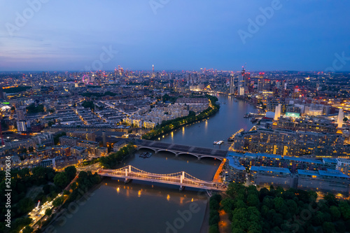 Aerial London  England  City Area Sunset up the Thames towards Big Ben