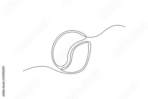 Continuous one line drawing a roasted coffee beans. International coffee day concept. Single line draw design vector graphic illustration.