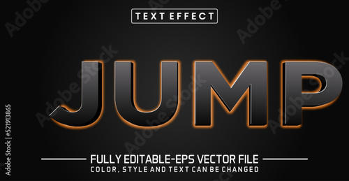 Jump Glowing Orange light background text effect. Editable text effect